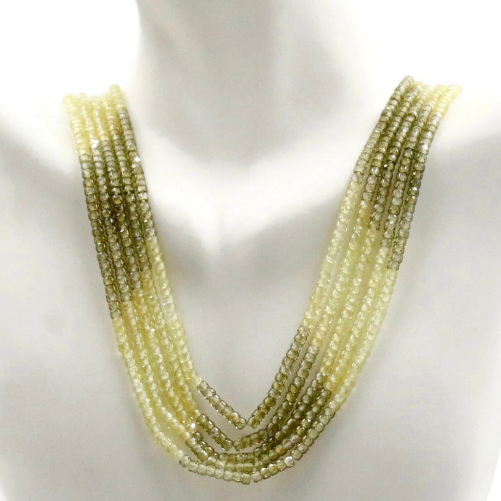 Multi-color CZ necklace with beaded design