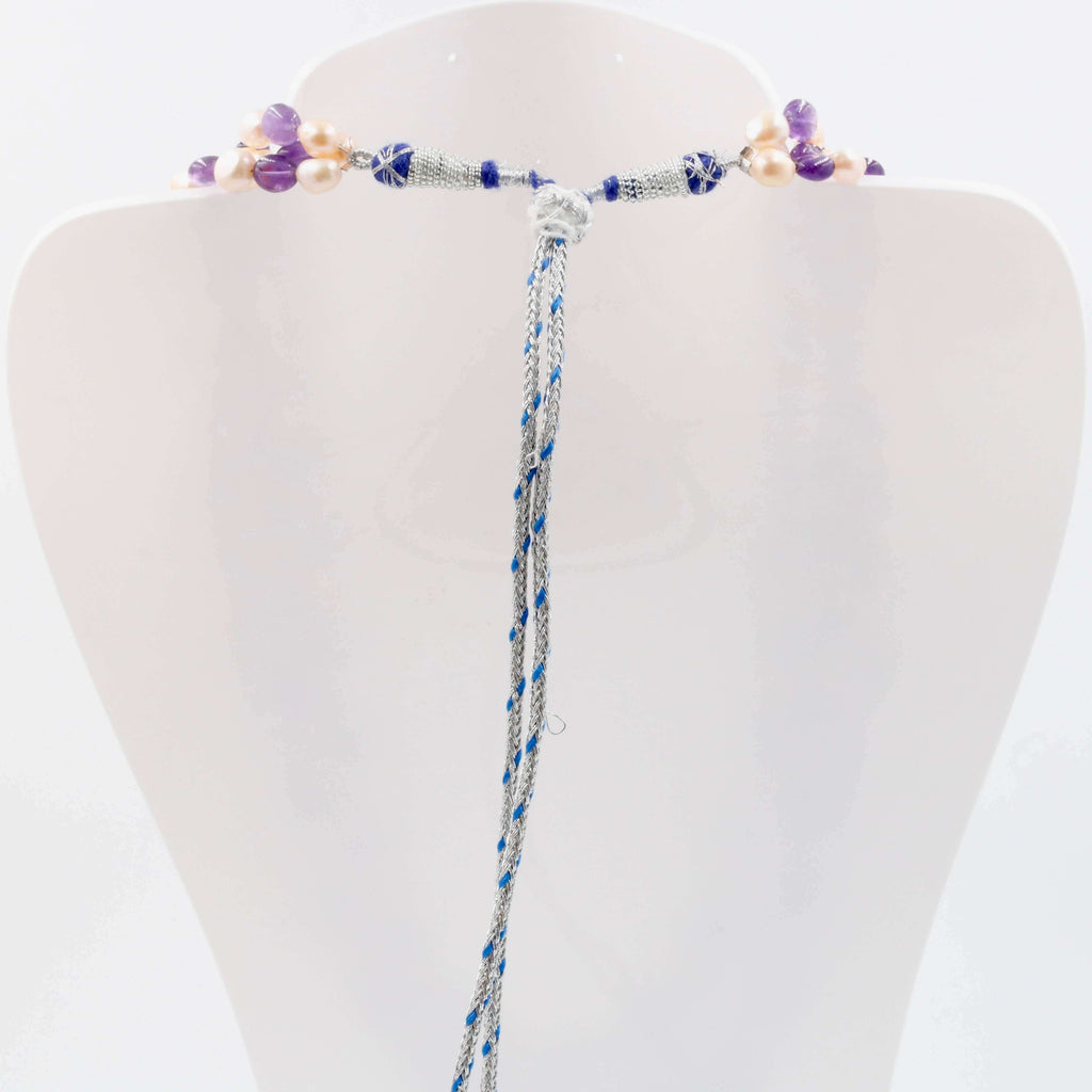 Amethyst & Fresh Water Pearl Indian Necklace