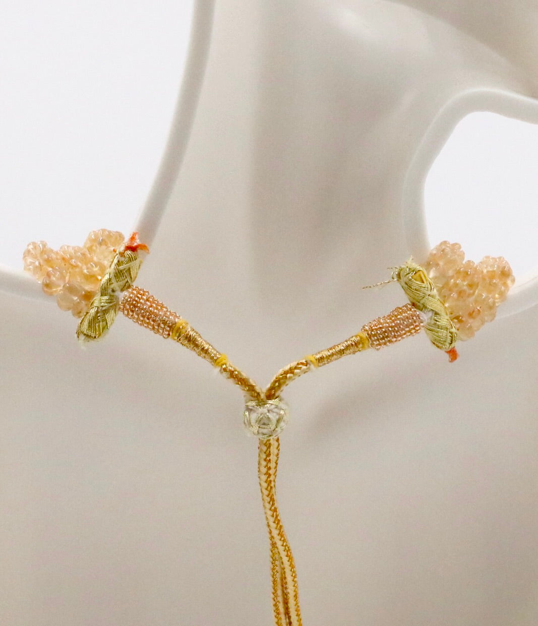 Multi-strand citrine necklace featuring natural quartz beads