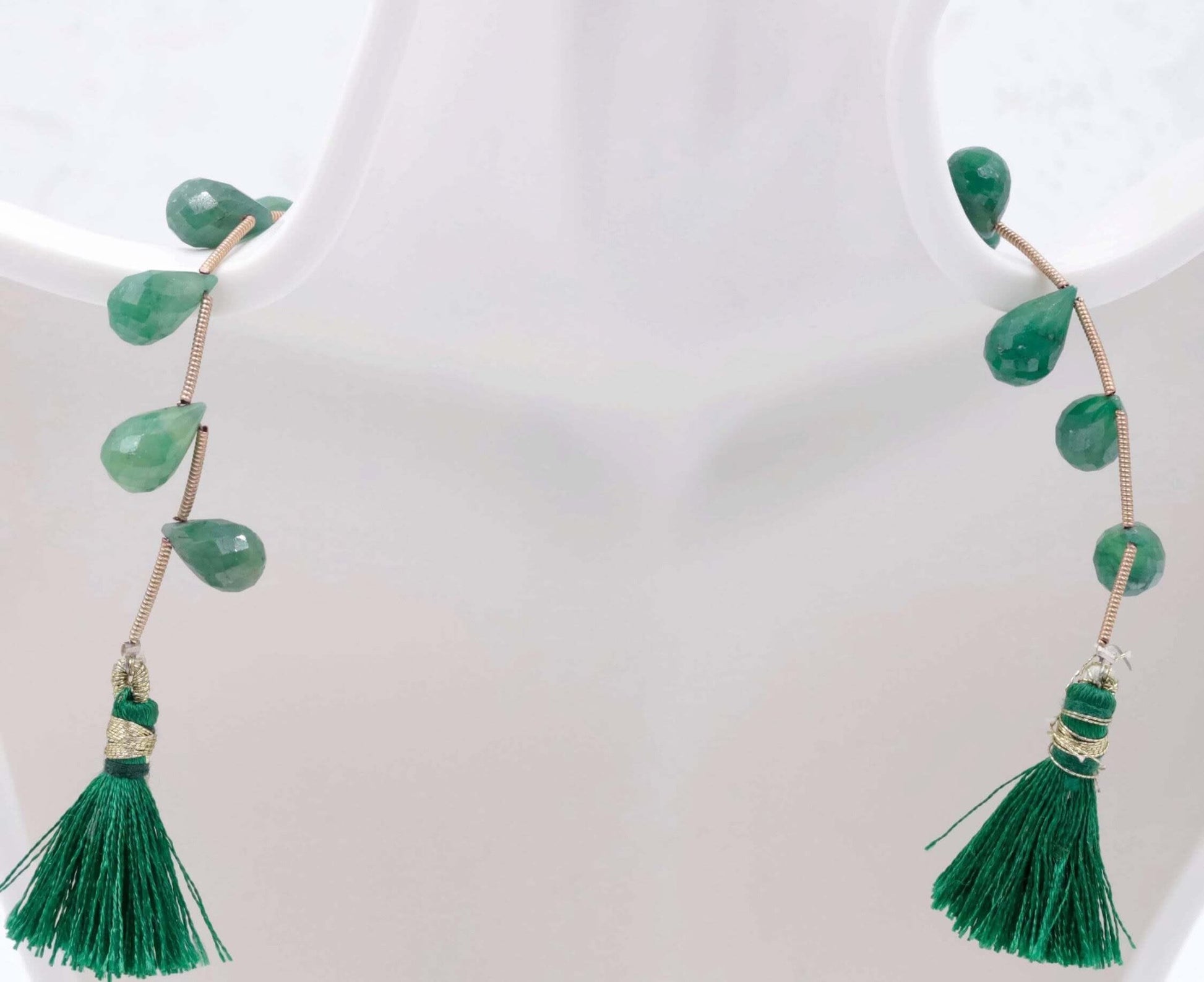 Emerald Briolette Bead Strand - Taj Mahal Gems