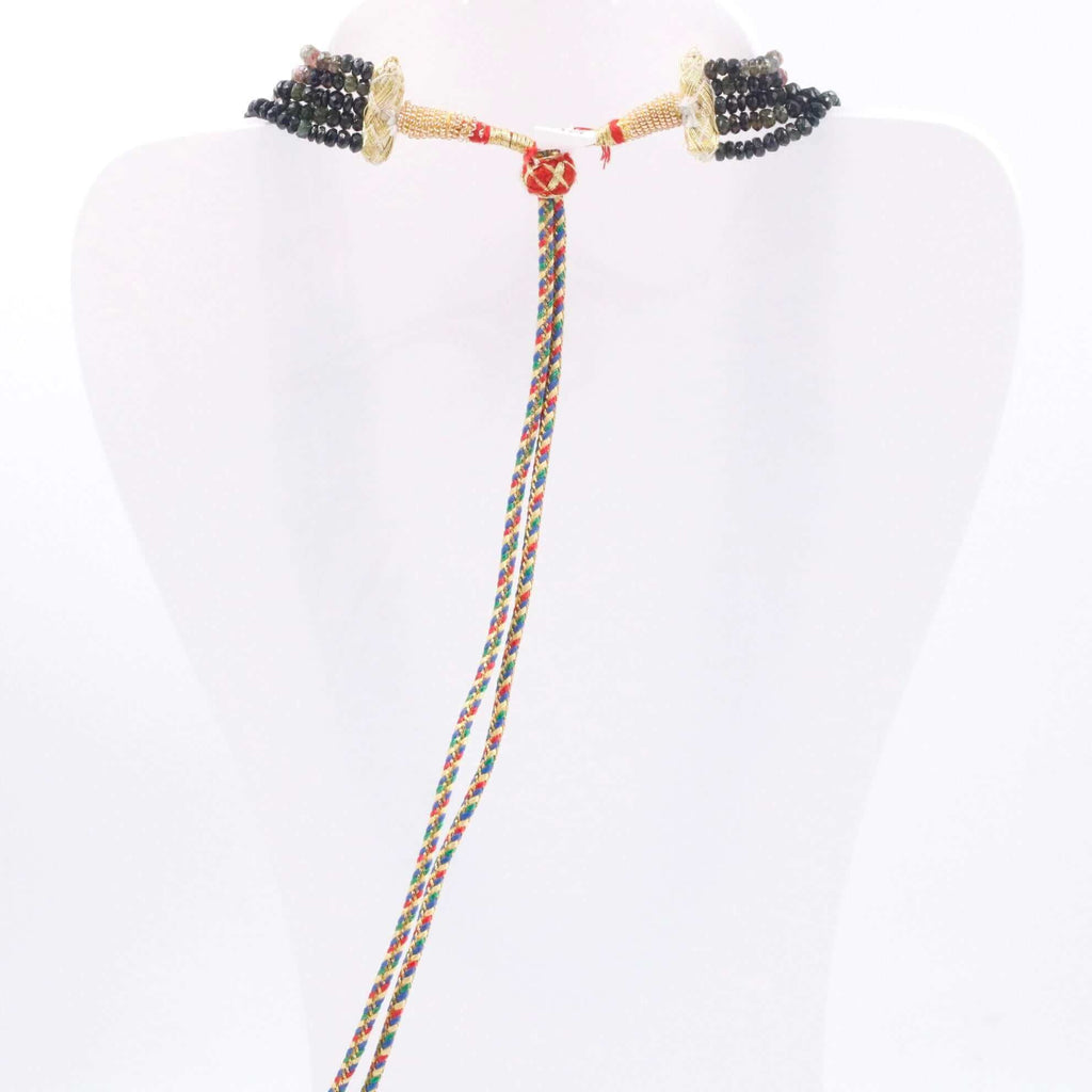 Layered Multi Color Tourmaline Necklace with Beads for Indian Jewelry