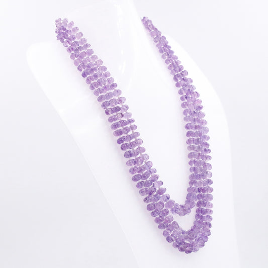 Layered Amethyst and Quartz Gemstone Necklace