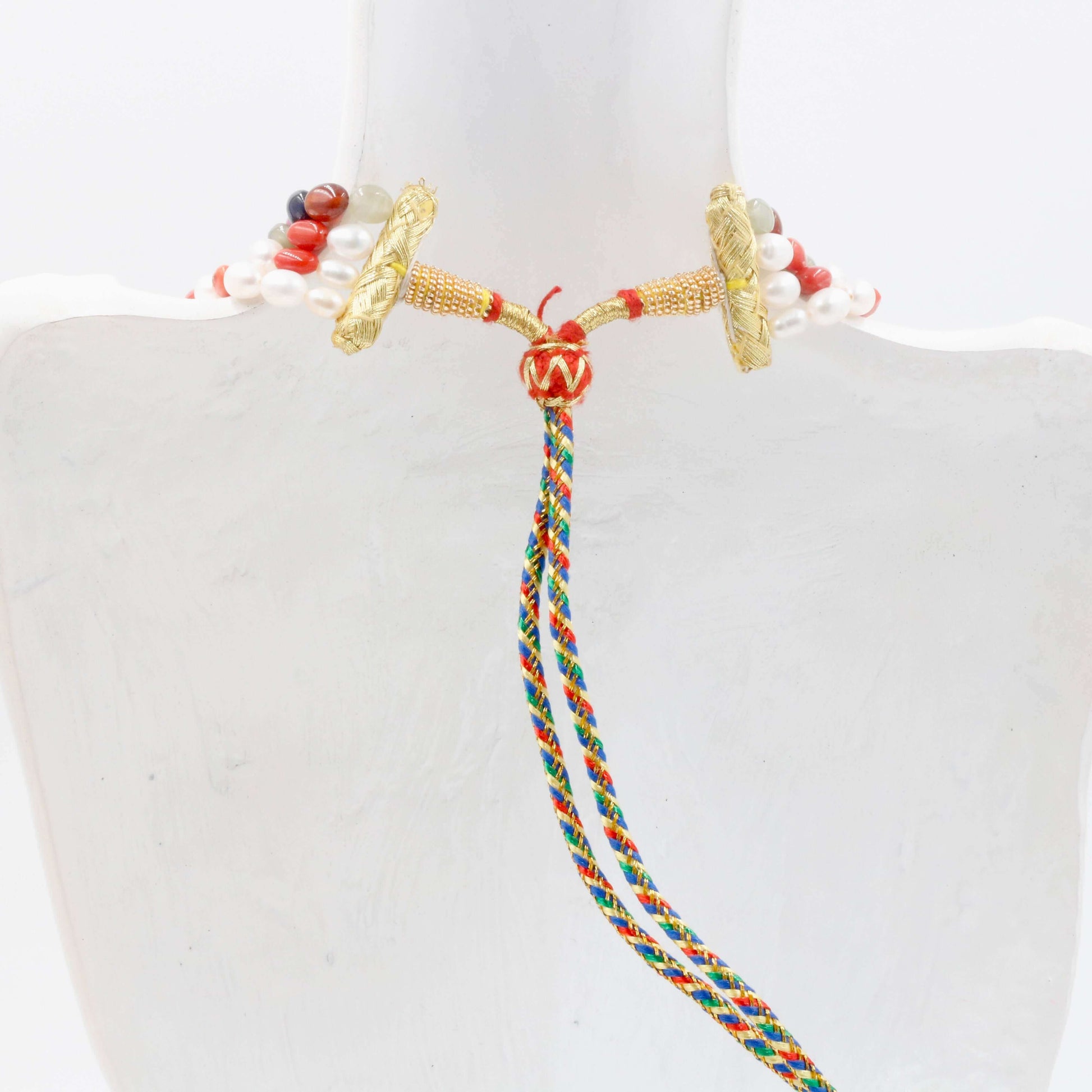 9 Color 9 Gems Navrathna Necklace - Indian Traditional Jewelry