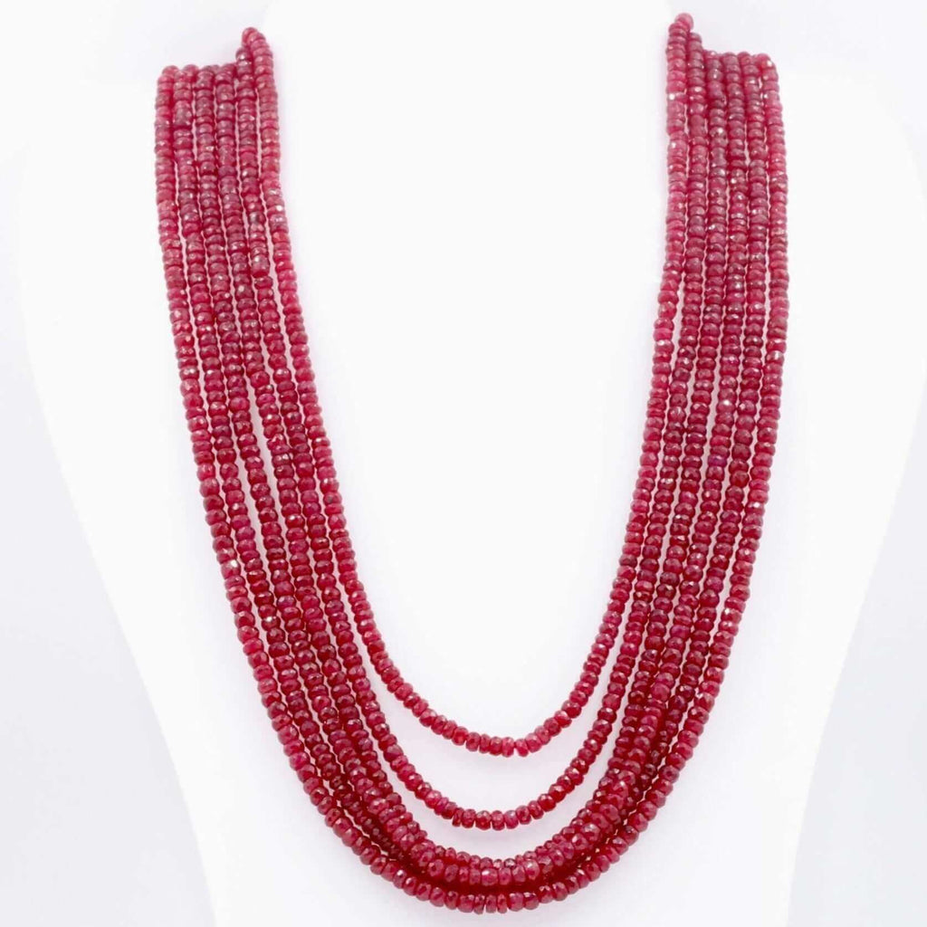 Genuine Ruby Gemstone Necklace: Indian Crafted Beauty
