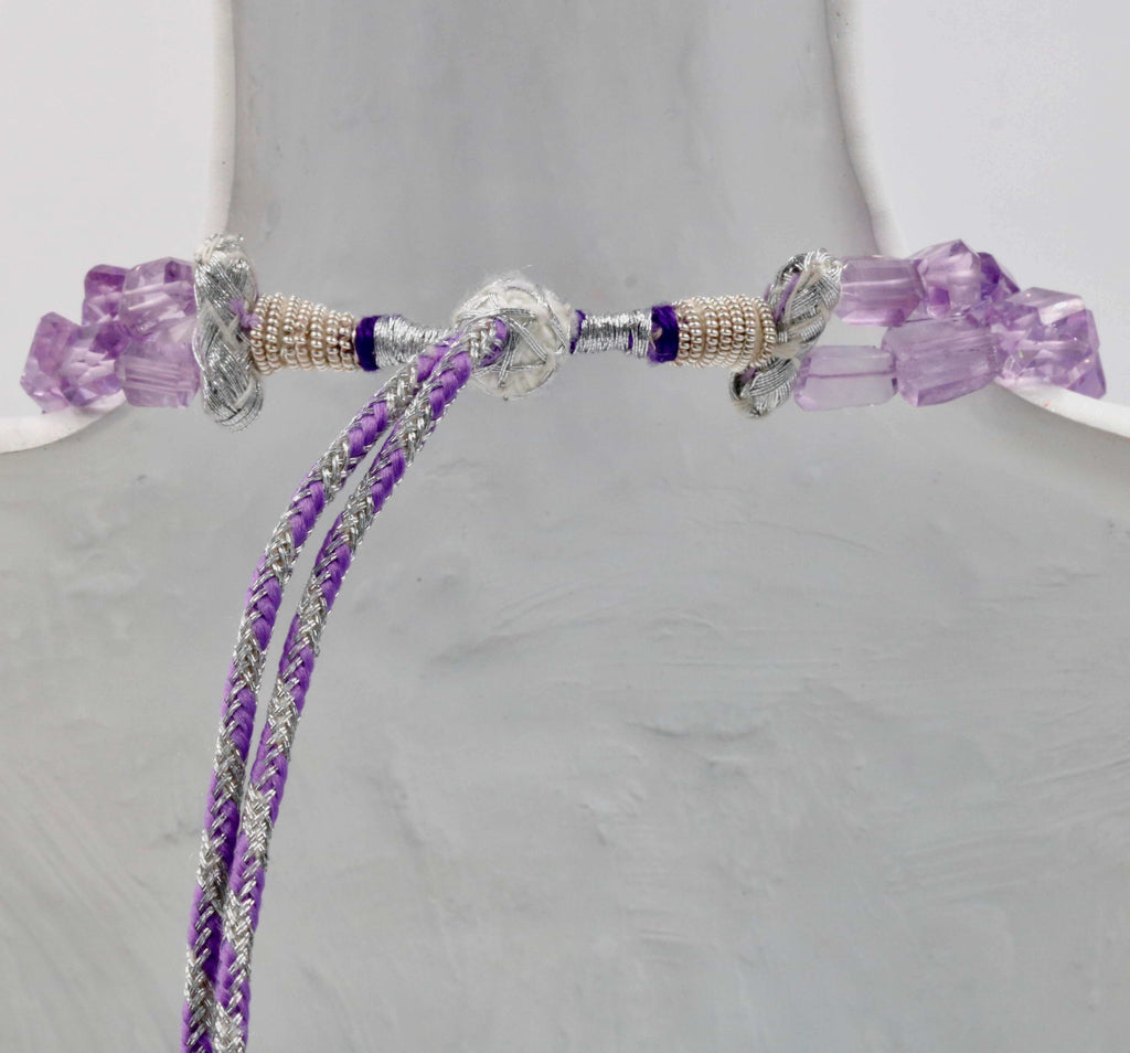 Natural Amethyst Necklace - Indian Sarafa Jewelry