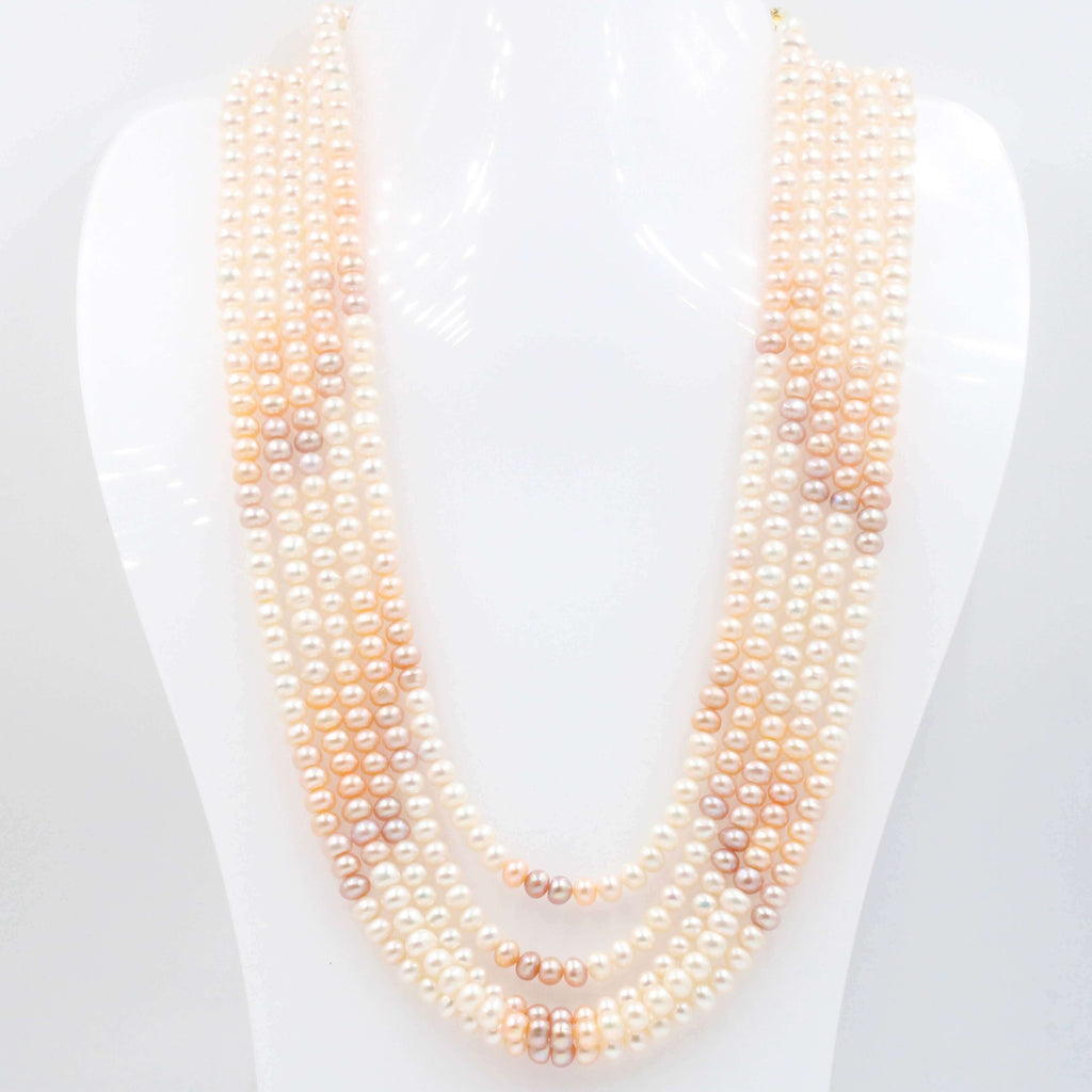  Layered Pearl Necklace in Indian Style