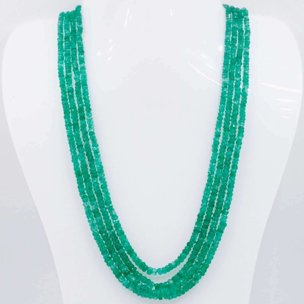 Indian Crafted Natural Emerald Bead Necklace