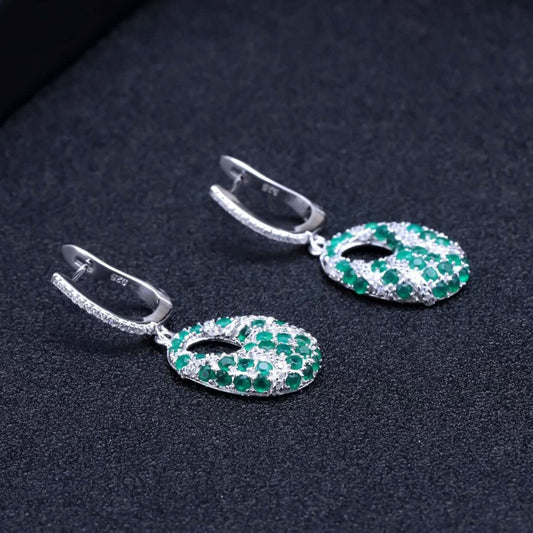 Green Agate Sterling Silver Earrings - Taj Mahal Gems