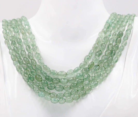 Green Aventurine Quartz Beaded Necklace - Taj Mahal Gems