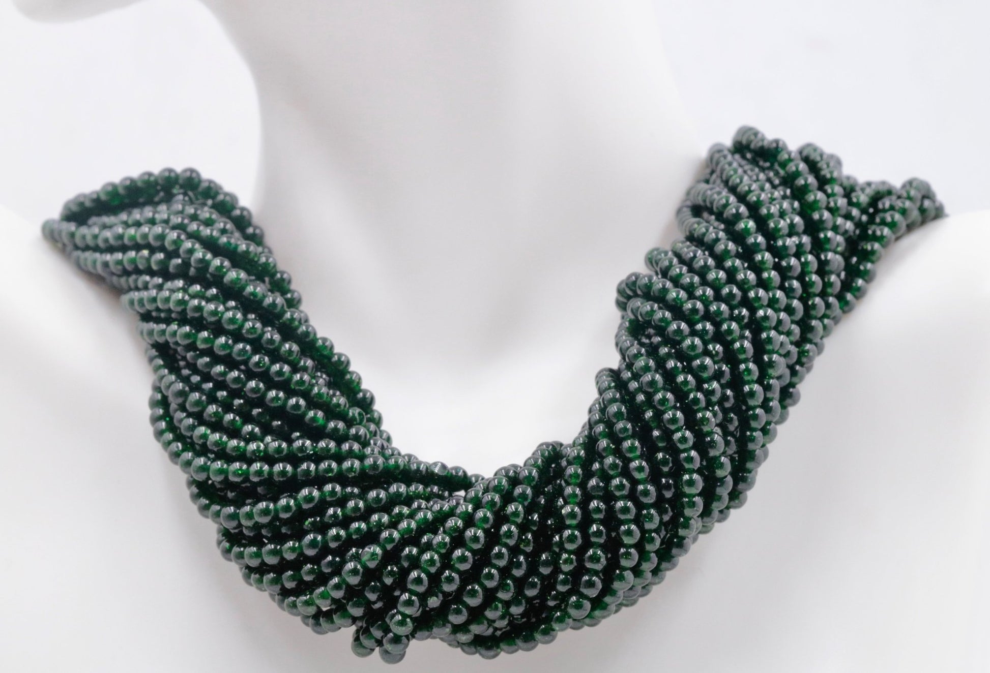 Green Jade Quartz Beaded Strands - Taj Mahal Gems