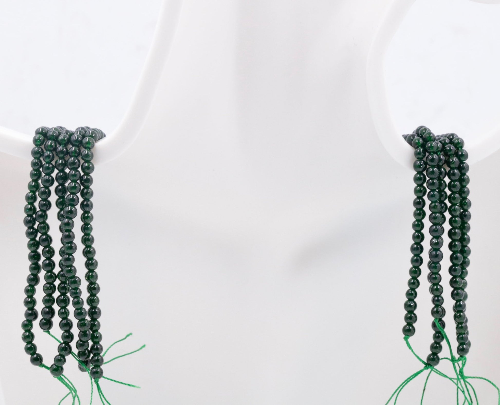Green Jade Quartz Beaded Strands - Taj Mahal Gems