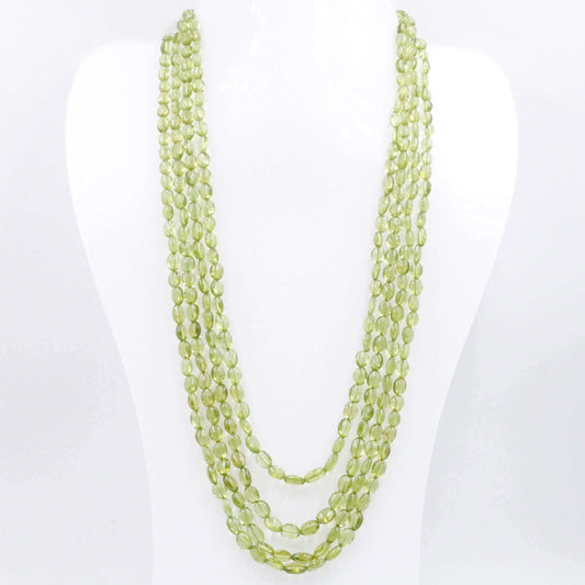 Green Natural Peridot Beaded Necklace - Taj Mahal Gems