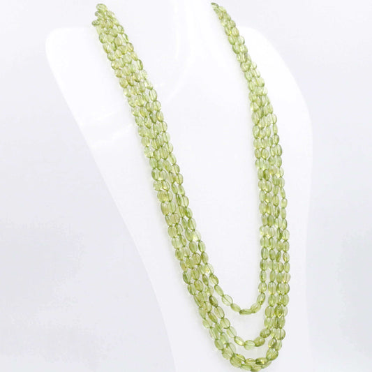 Green Natural Peridot Beaded Necklace - Taj Mahal Gems