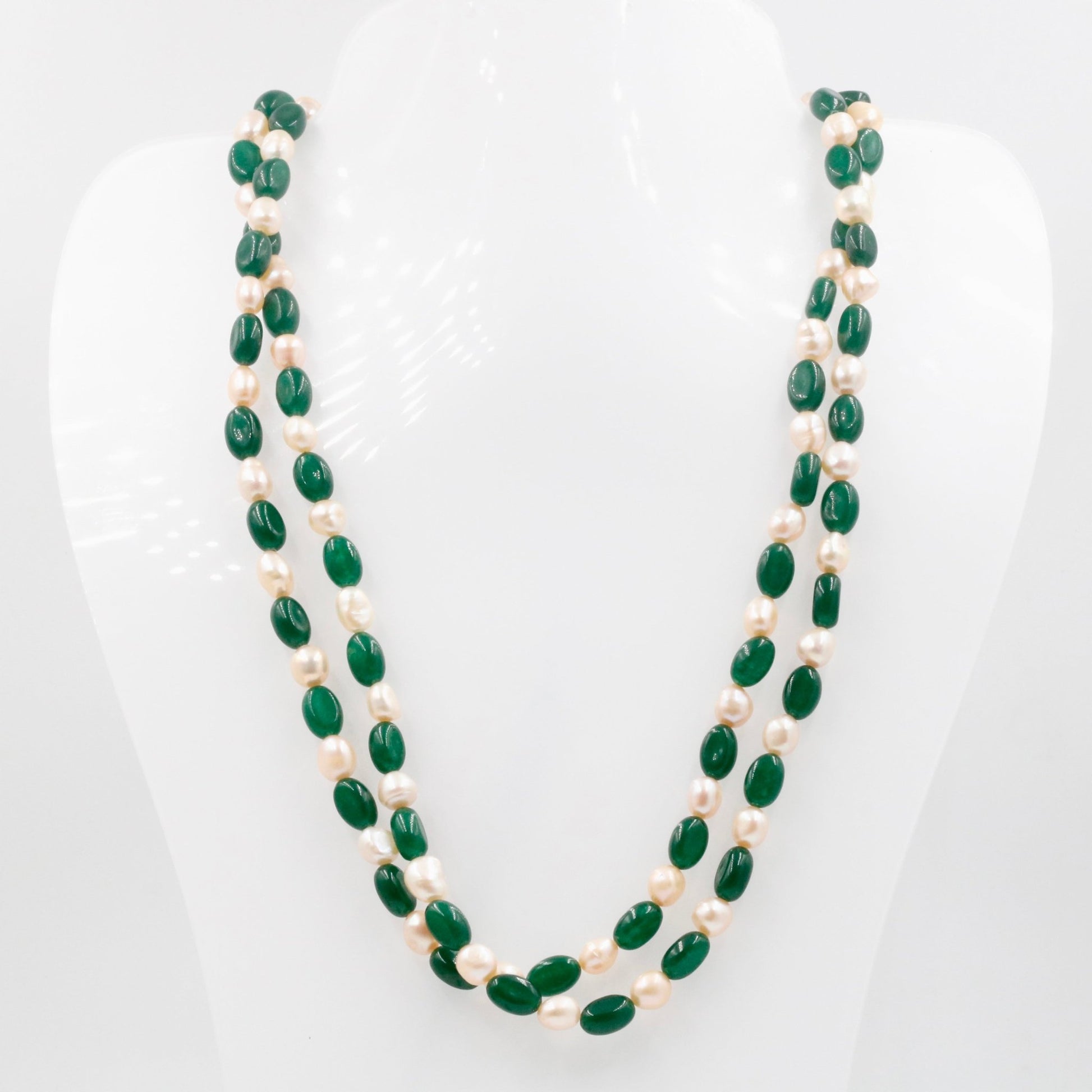 Green Quartz Baroque Freshwater Pearl Necklace - Taj Mahal Gems