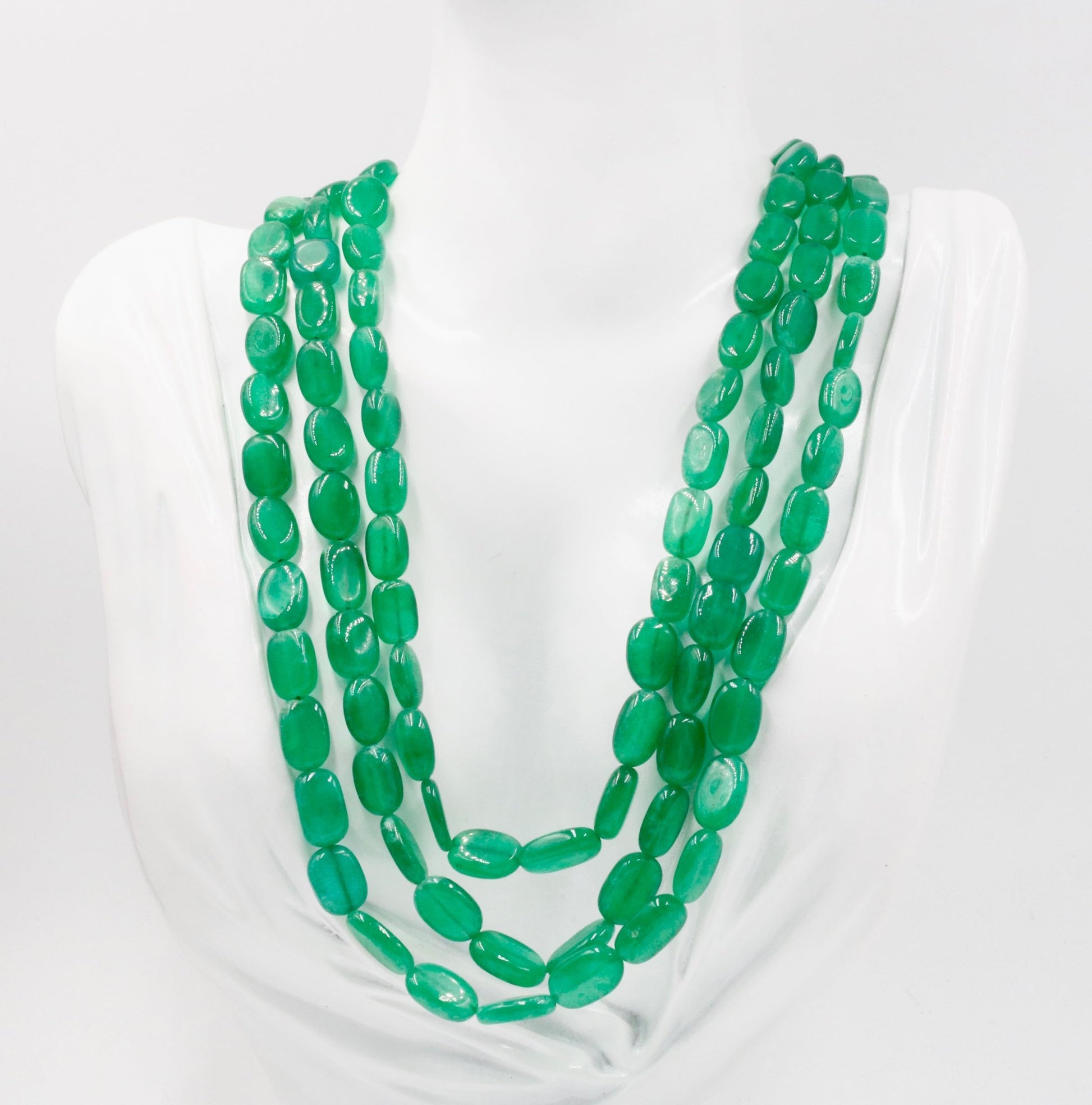 Green Quartz Bead Necklace - Taj Mahal Gems
