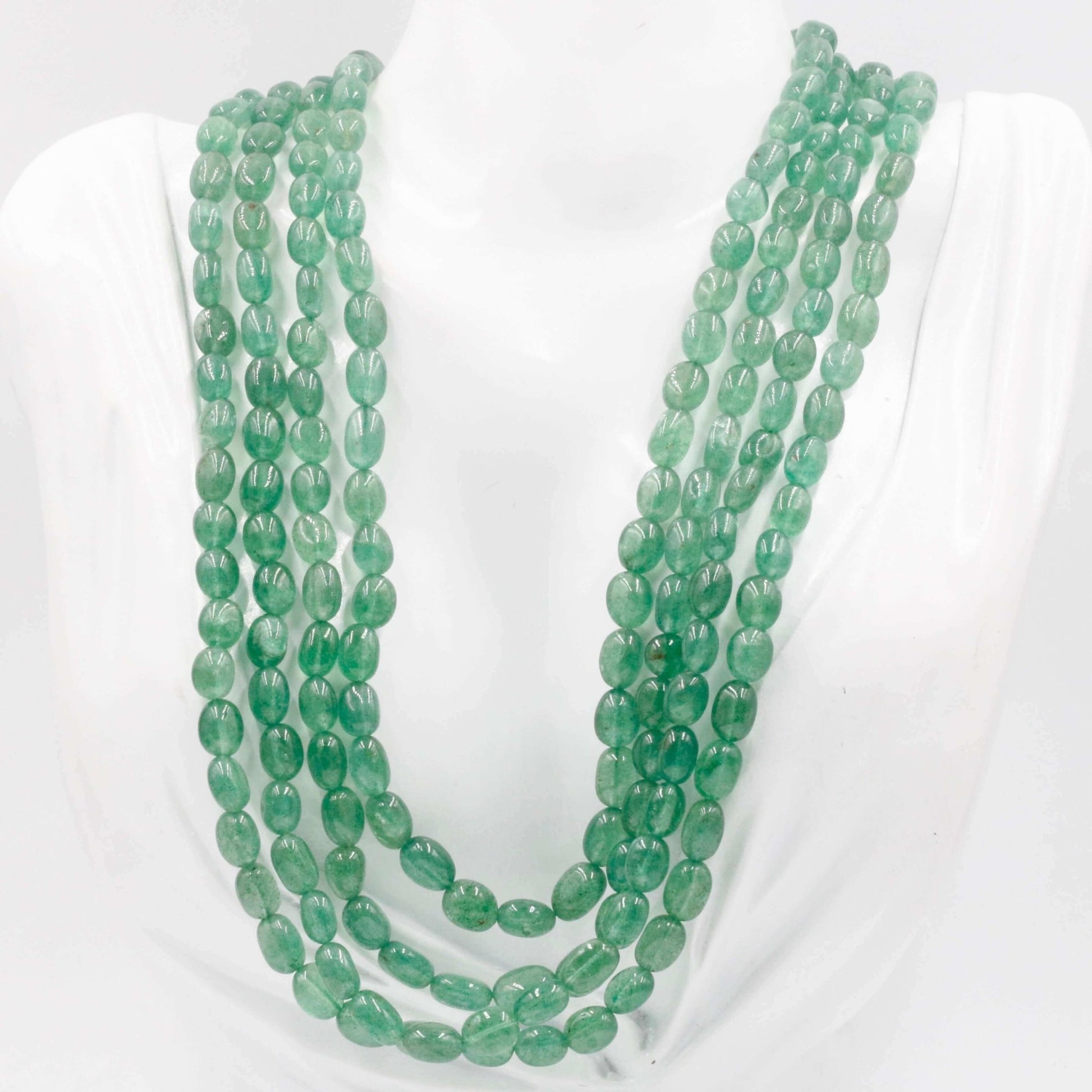 Green Quartz Beaded Necklace - Taj Mahal Gems