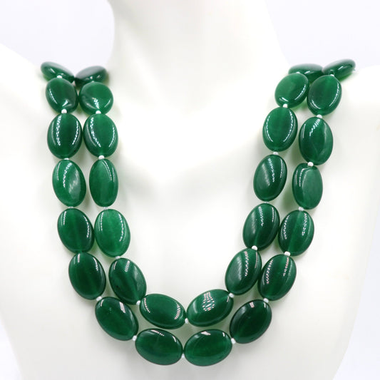 Green Quartz Beaded Necklace - Taj Mahal Gems