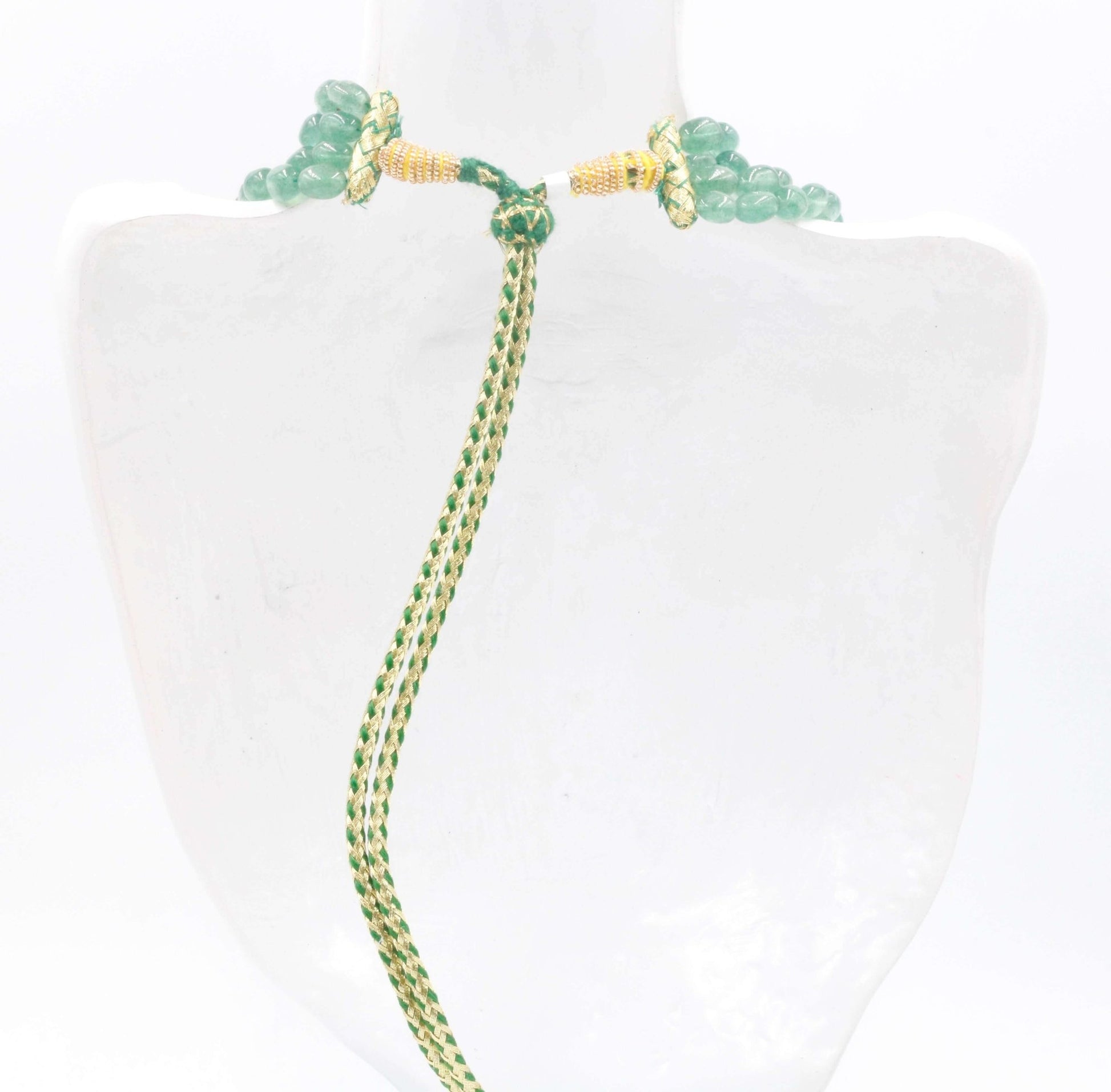 Green Quartz Beaded Necklace - Taj Mahal Gems