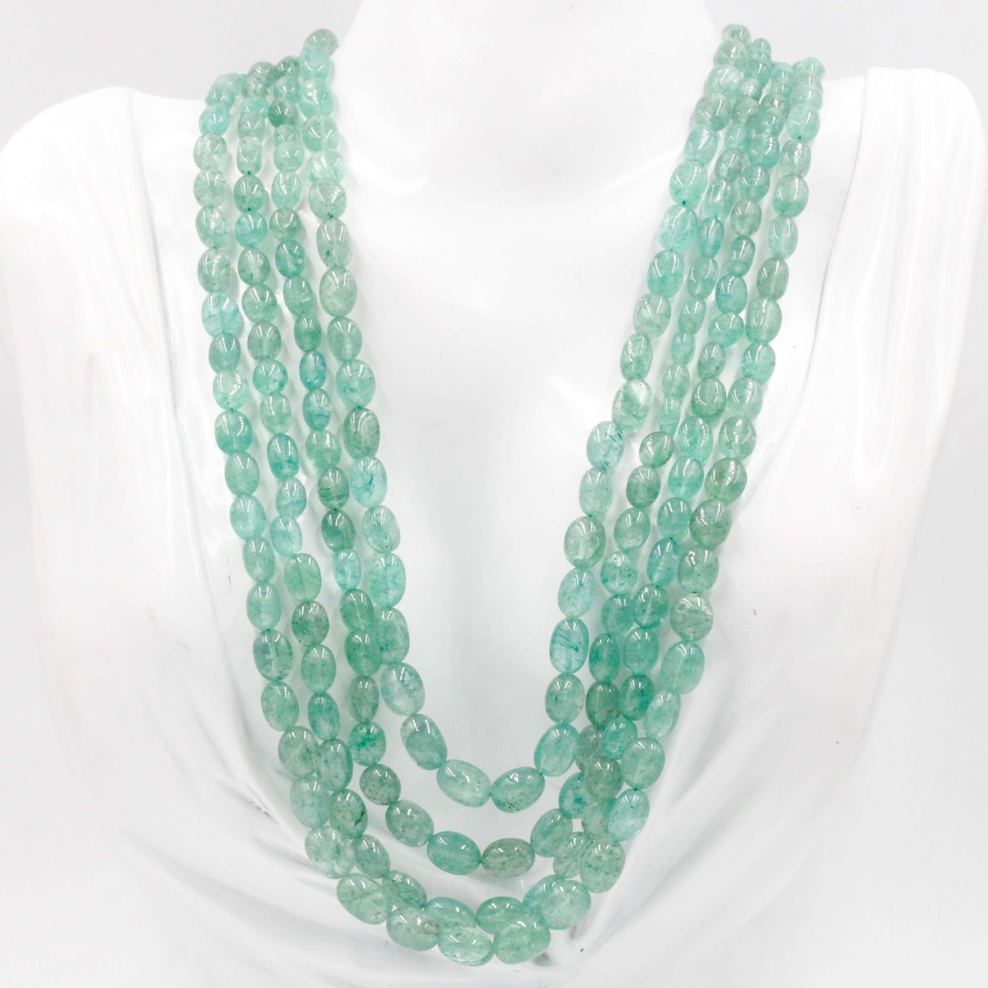 Green Quartz Beaded Necklace - Taj Mahal Gems