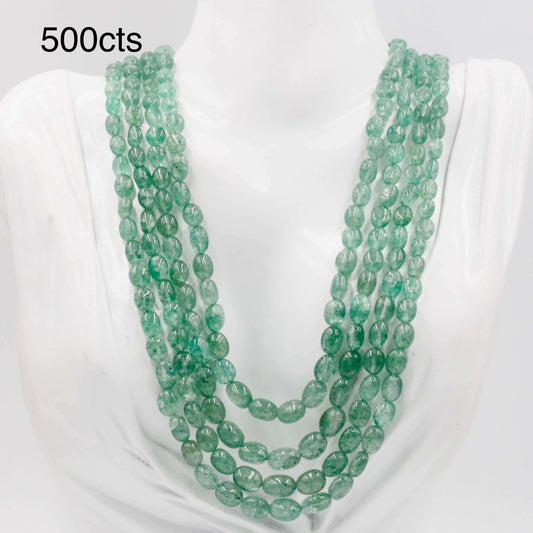 Green Quartz Beaded Necklace - Taj Mahal Gems