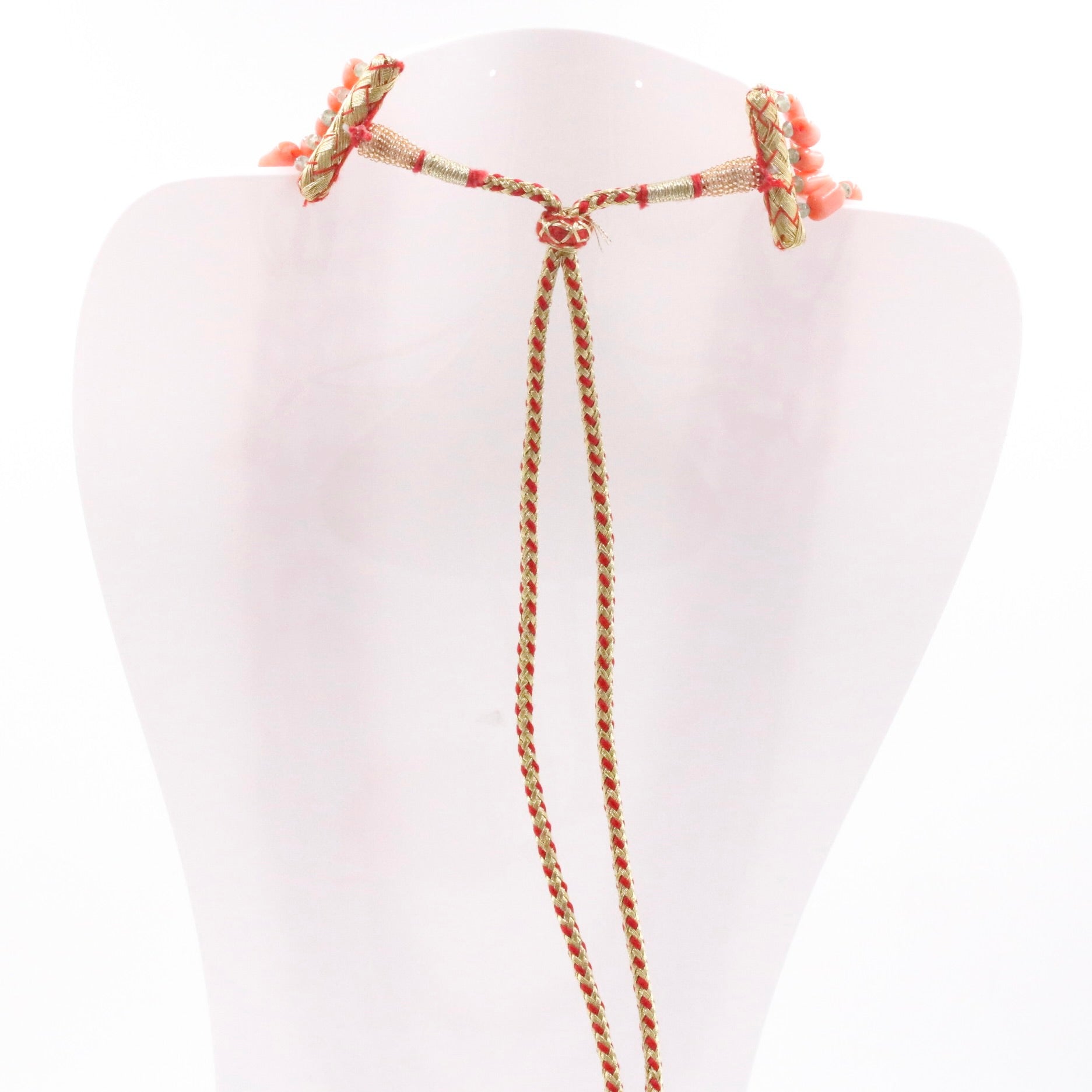 Layered Coral with Quartz Necklace - Taj Mahal Gems