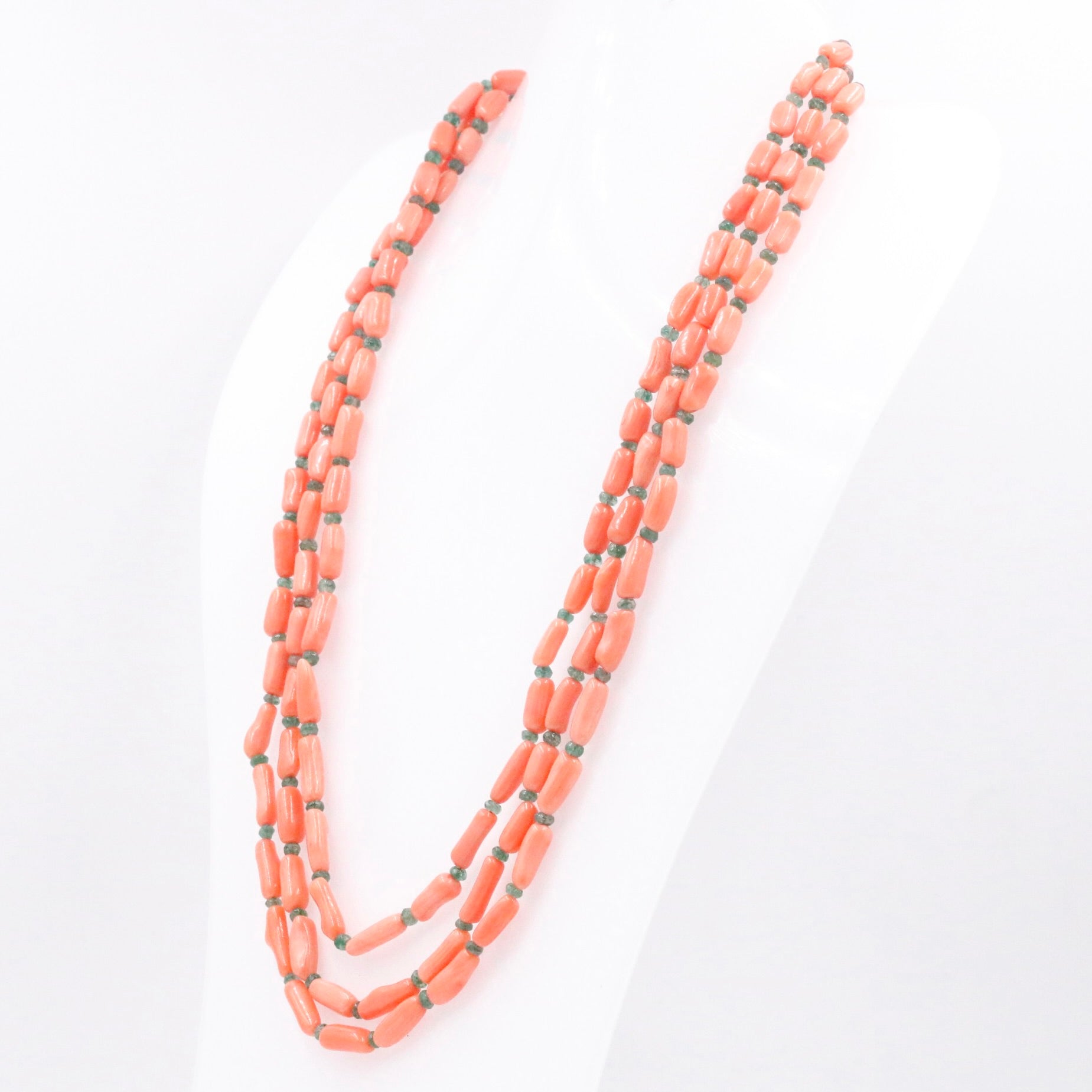 Layered Coral with Quartz Necklace - Taj Mahal Gems