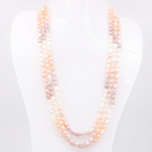 Layered Multi - Strand Cultured Pearl Necklace - Taj Mahal Gems