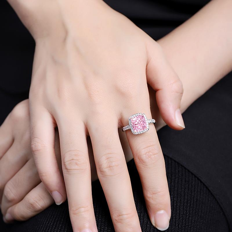 Luxury Halo Ring - Pink and Yellow Jewelems Diamond Jewelry - Taj Mahal Gems