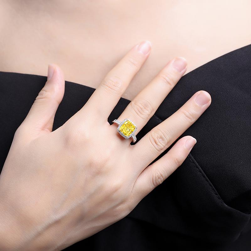 Luxury Halo Ring - Pink and Yellow Jewelems Diamond Jewelry - Taj Mahal Gems