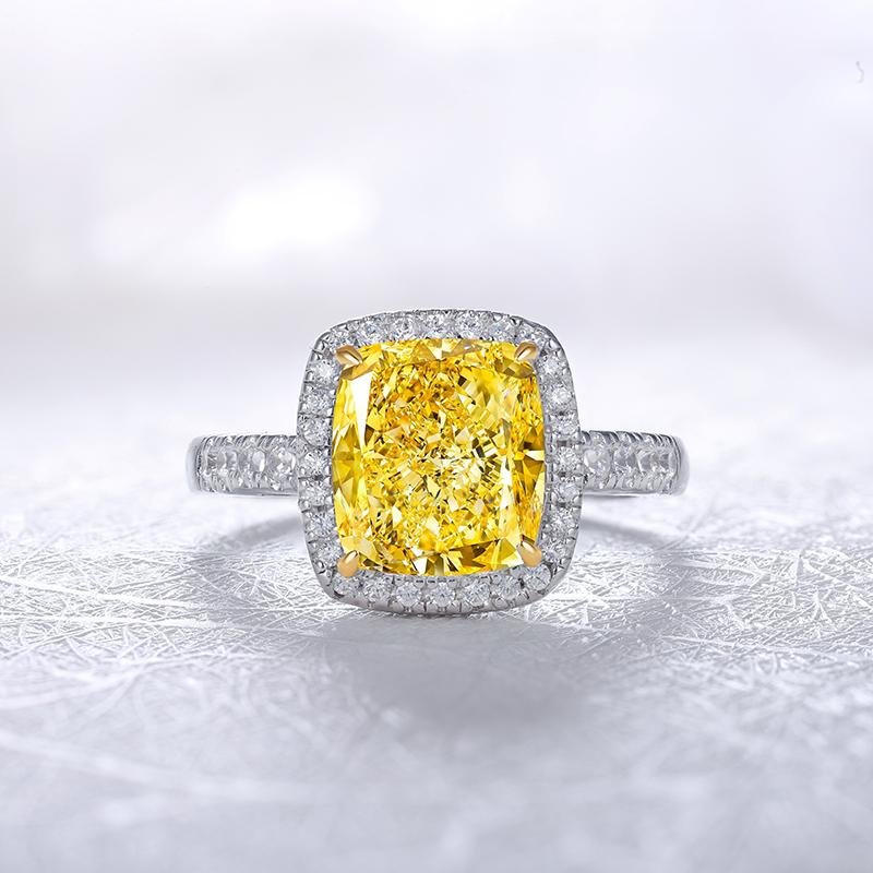 Luxury Halo Ring - Pink and Yellow Jewelems Diamond Jewelry - Taj Mahal Gems