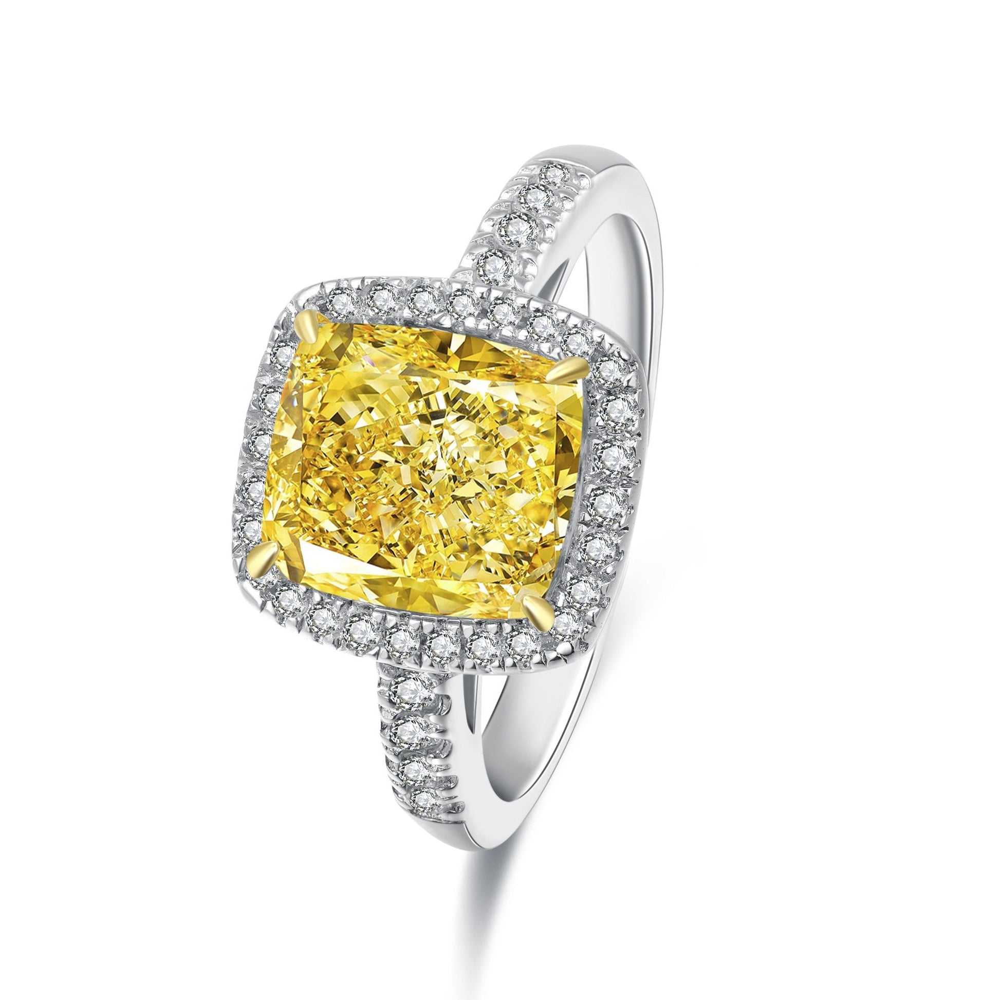 Luxury Halo Ring - Pink and Yellow Jewelems Diamond Jewelry - Taj Mahal Gems