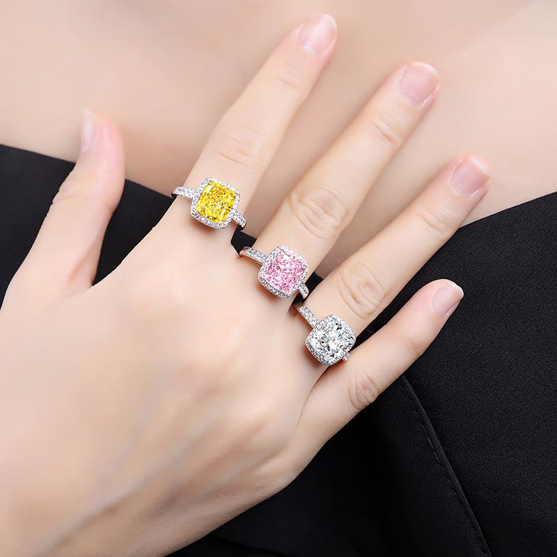 Luxury Halo Ring - Pink and Yellow Jewelems Diamond Jewelry - Taj Mahal Gems