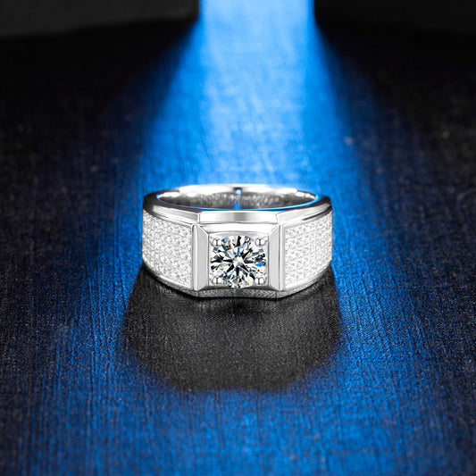 Men's Moissanite Solitaire Ring - Taj Mahal Gems