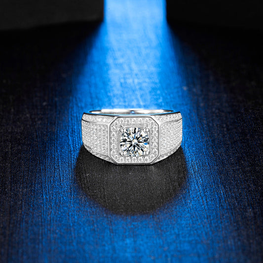 Men's Moissanite Solitaire Ring - Taj Mahal Gems