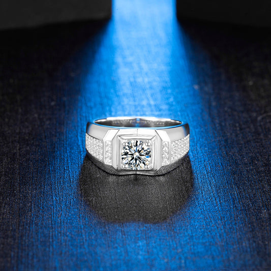 Moissanite Men's Solitaire Ring - Taj Mahal Gems