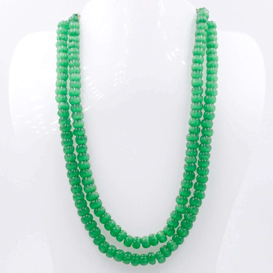 Mona Lisa Quartz Pumpkin Beads Necklace - Taj Mahal Gems