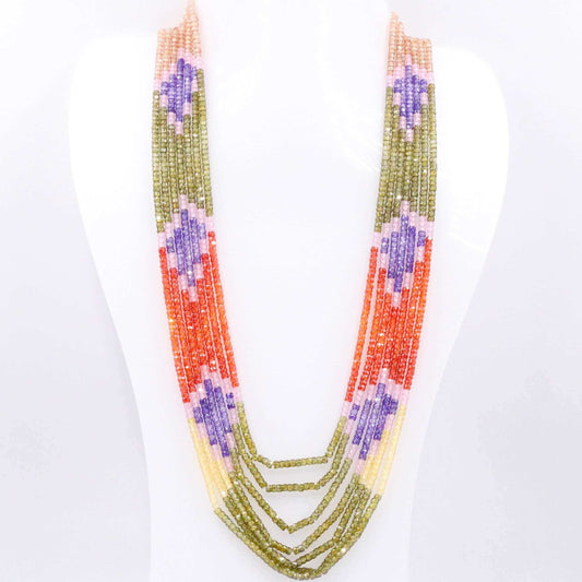 Multi Color Cubic Zirconia Necklace SKU 6143154 - Taj Mahal Gems