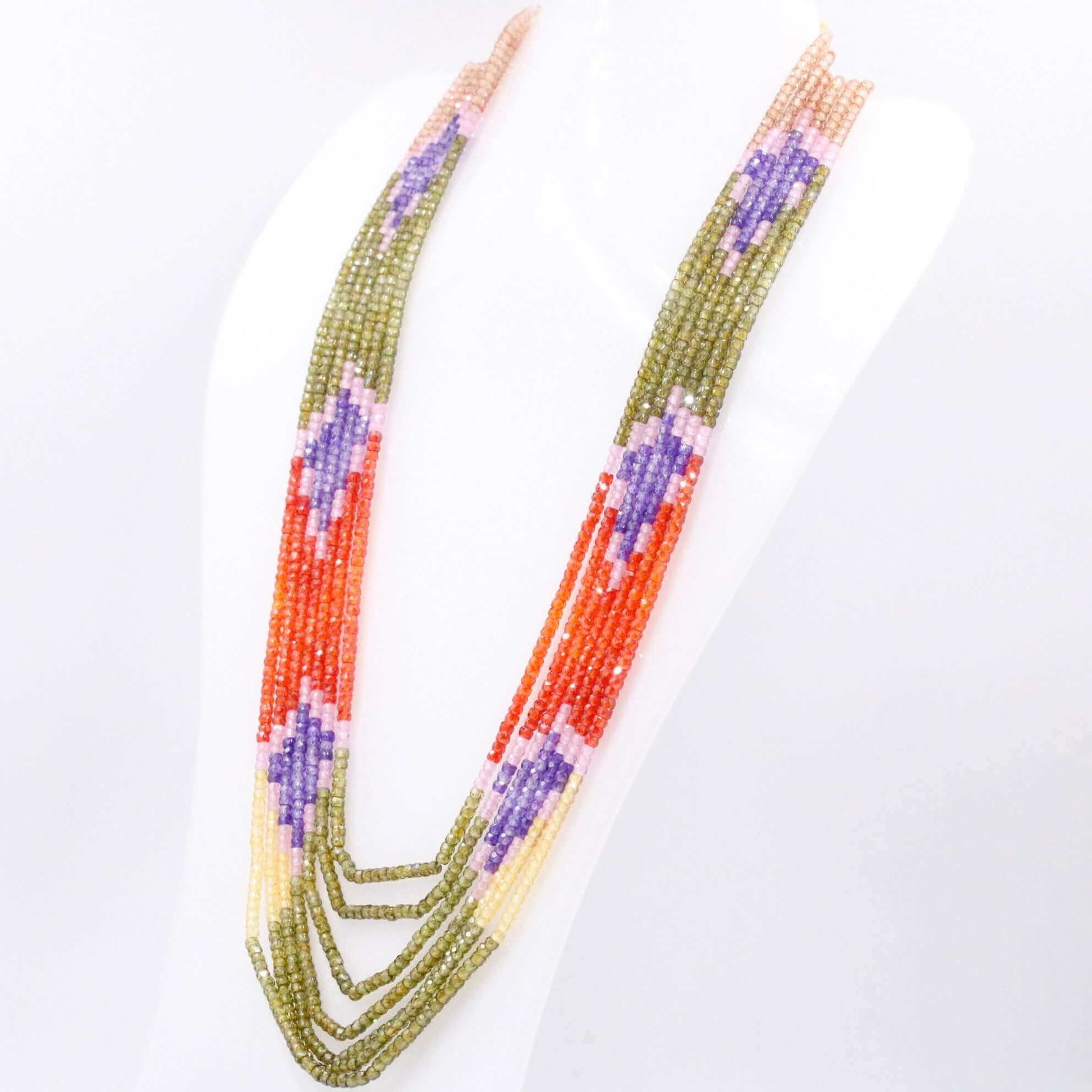 Multi Color Cubic Zirconia Necklace SKU 6143154 - Taj Mahal Gems
