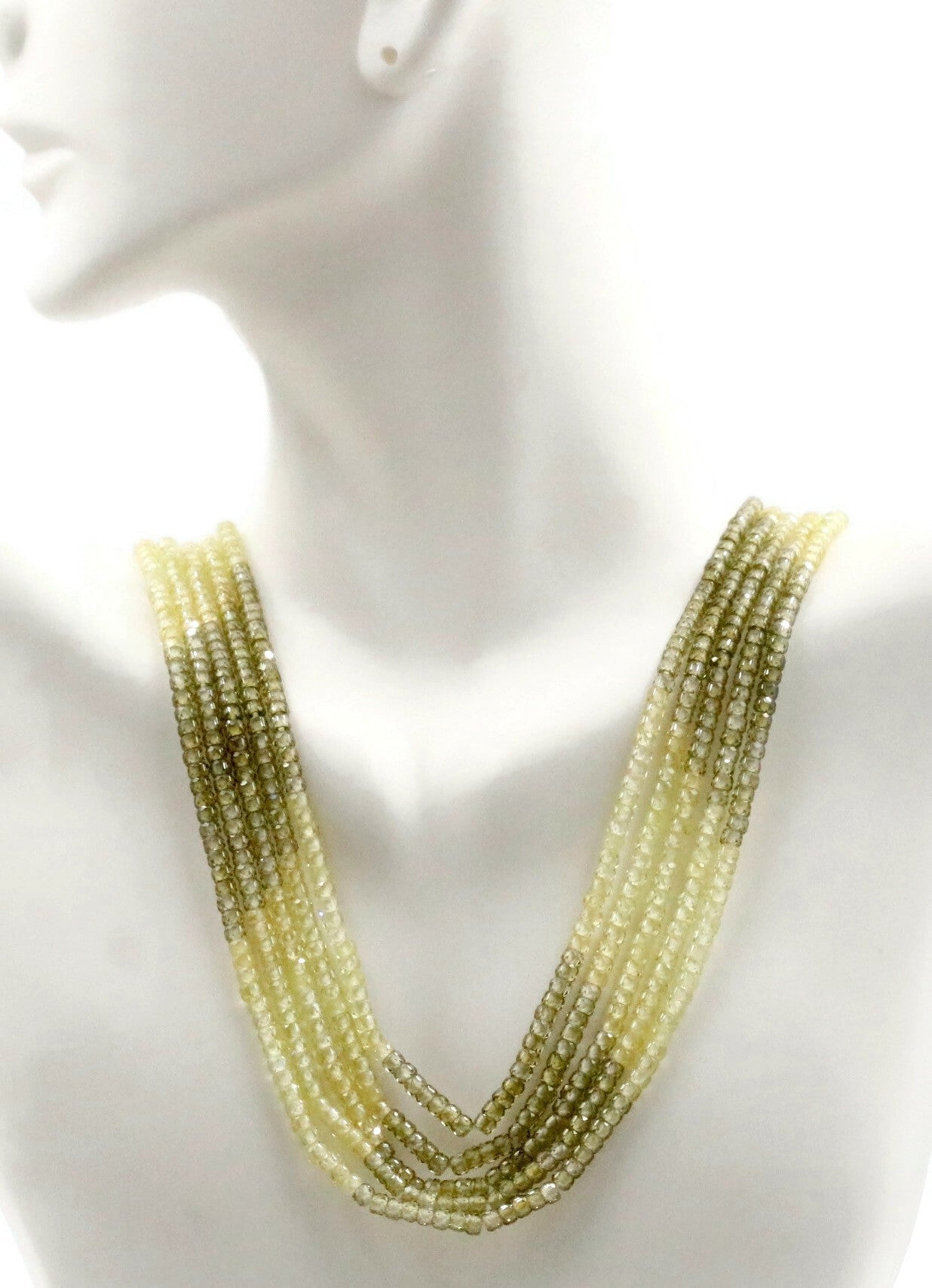 Multi - Color CZ Beaded Necklace - Taj Mahal Gems