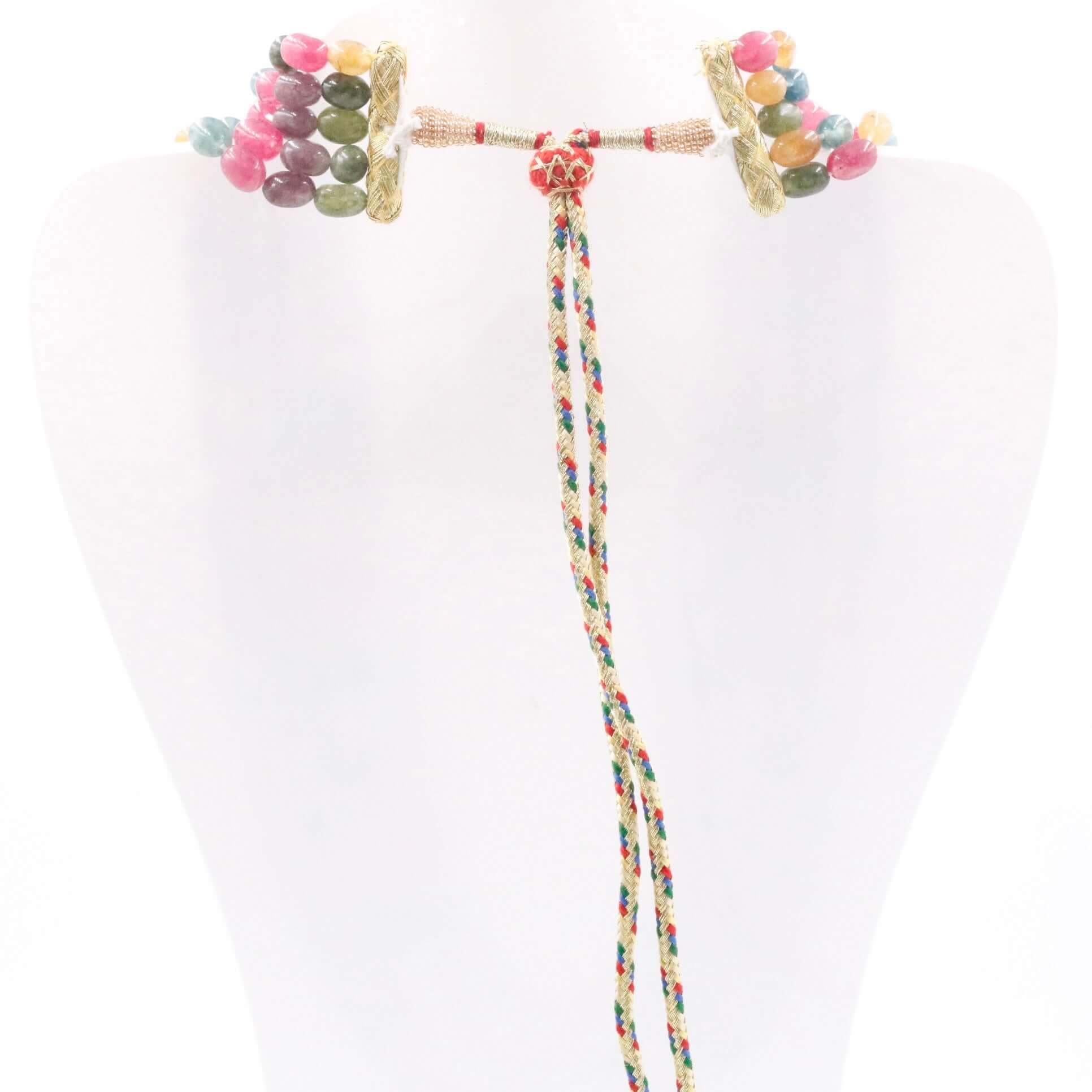 Multi Color Quartz and Pearl Necklace - Taj Mahal Gems
