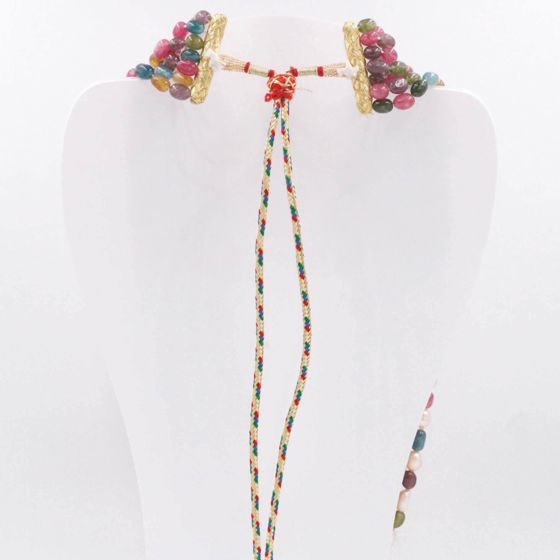 Multi Color Quartz and Pearl Necklace - Taj Mahal Gems
