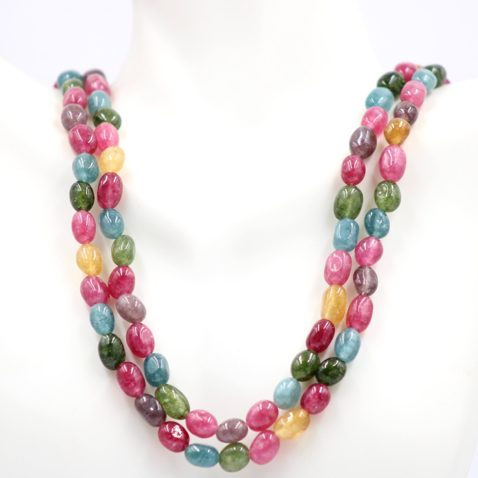 Multi - Color Quartz Beaded Necklace - Taj Mahal Gems