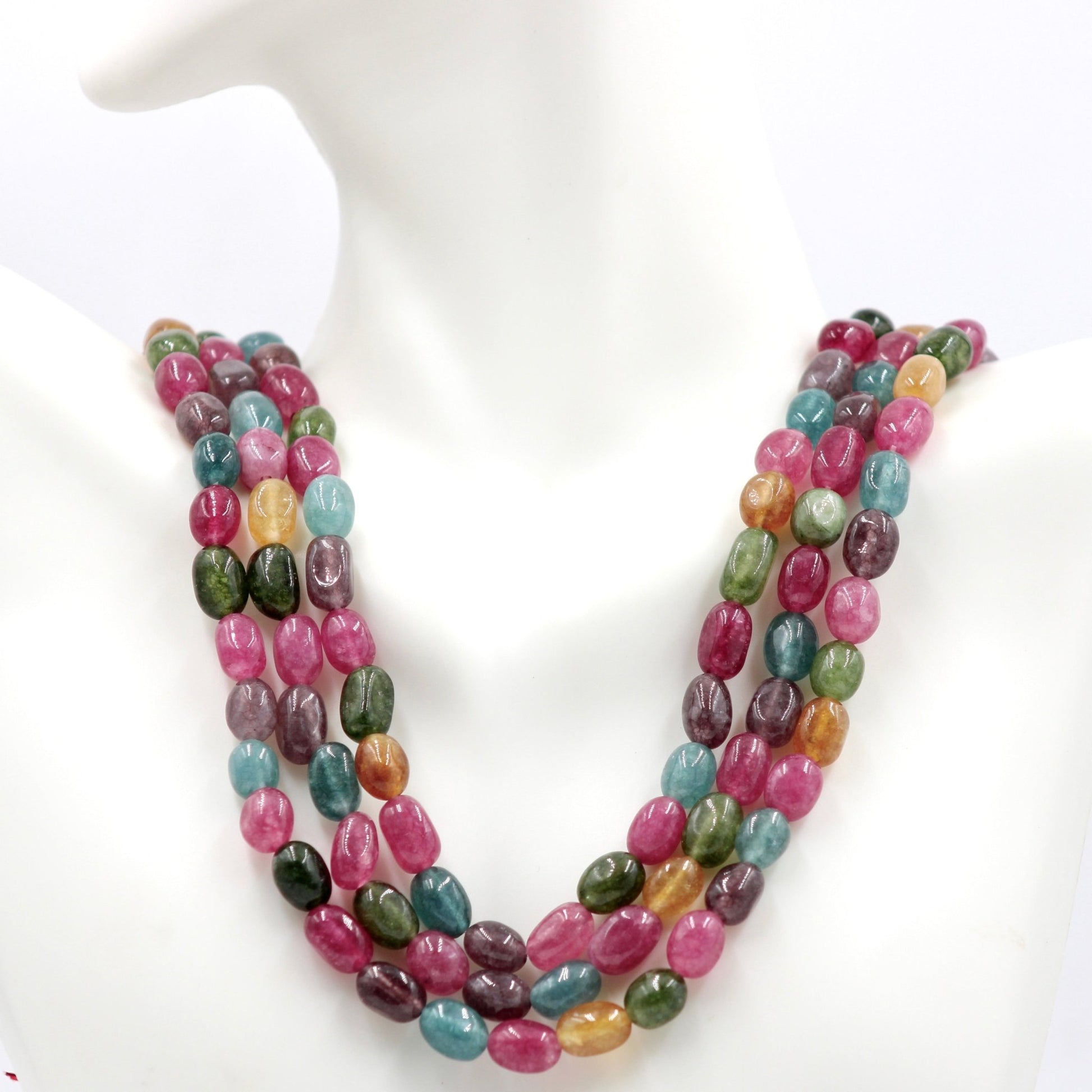 Multi - Color Quartz Beaded Necklace - Taj Mahal Gems