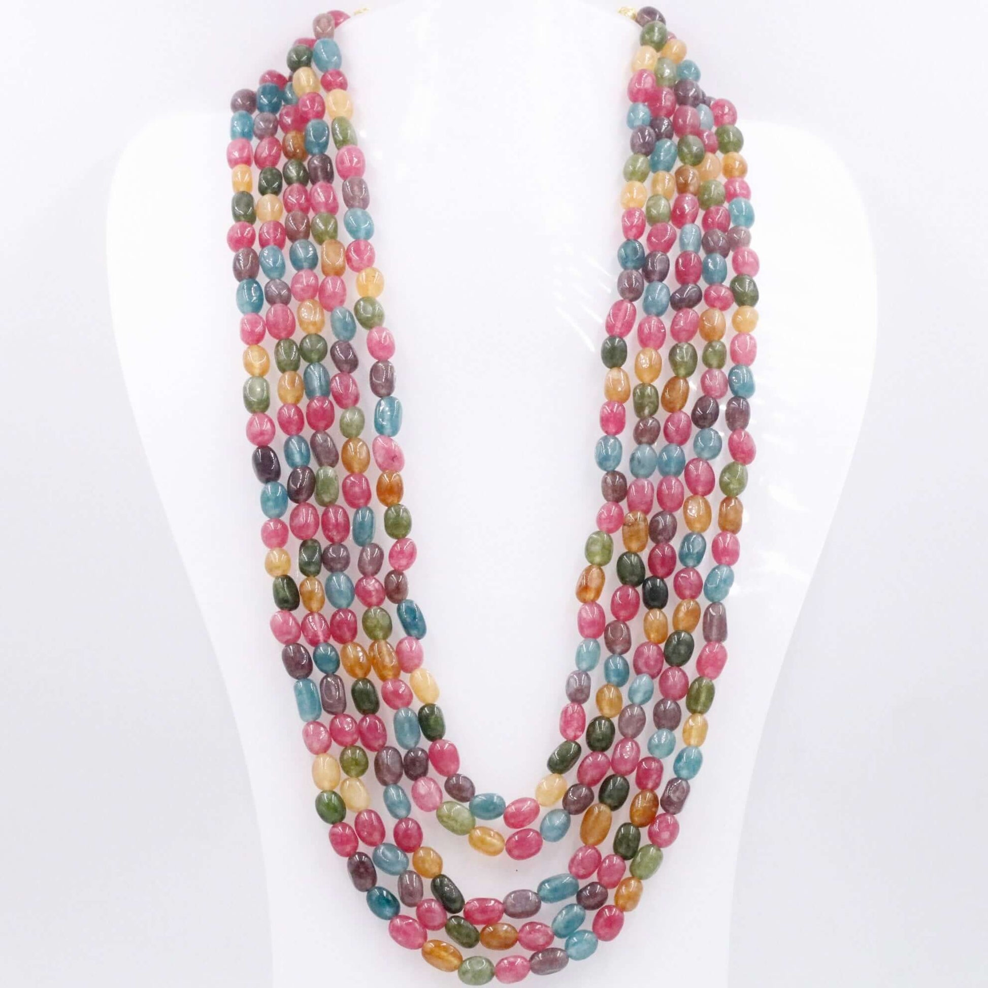 Multi - Color Quartz Beaded Necklace - Taj Mahal Gems