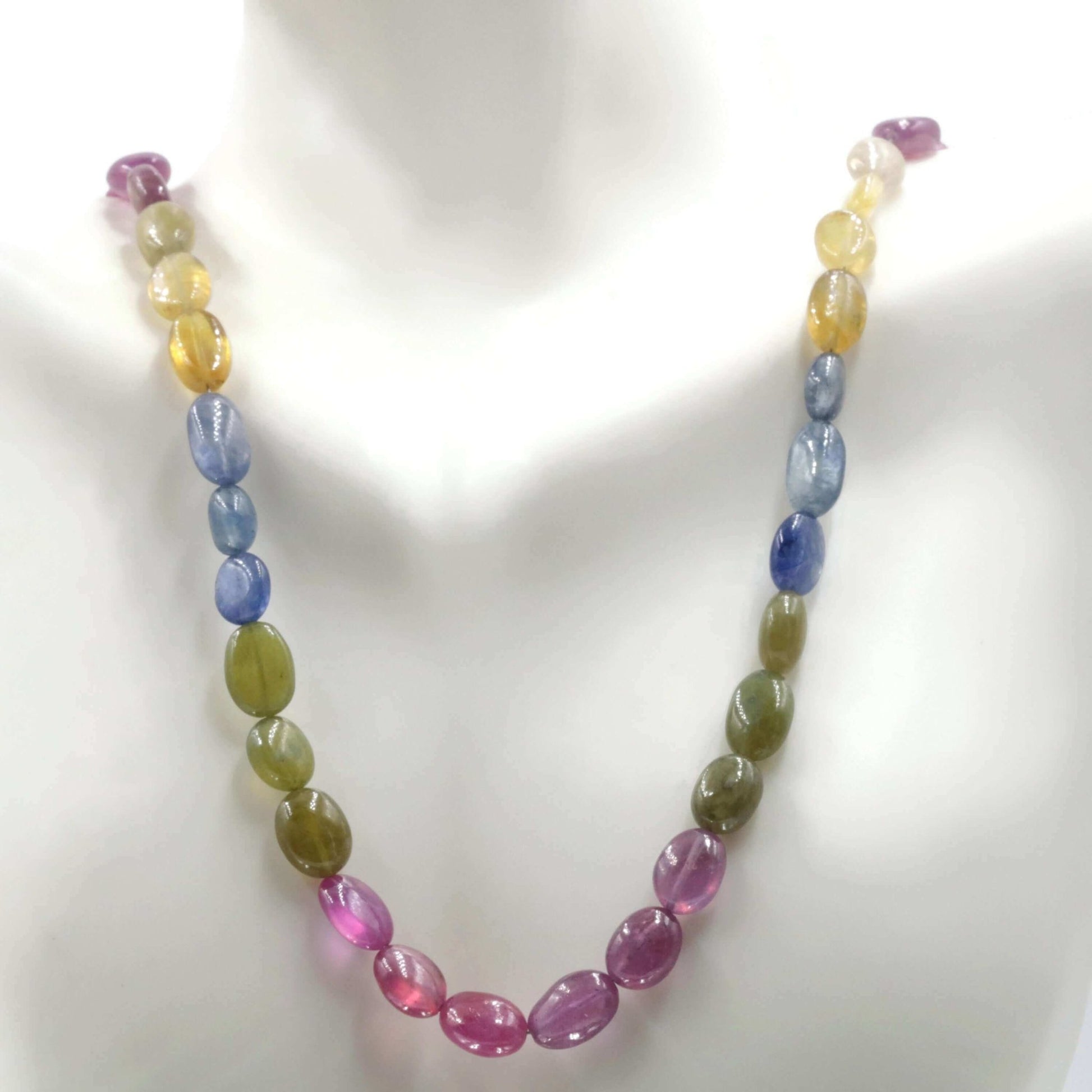 Multi Color Sapphire Ruby Beaded Strand - Taj Mahal Gems
