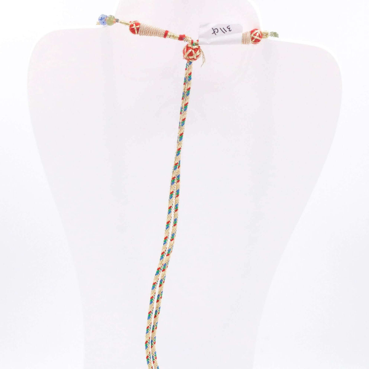 Multi-Colored Sapphire Ruby Necklace featuring vibrant gemstone beads and intricate design.