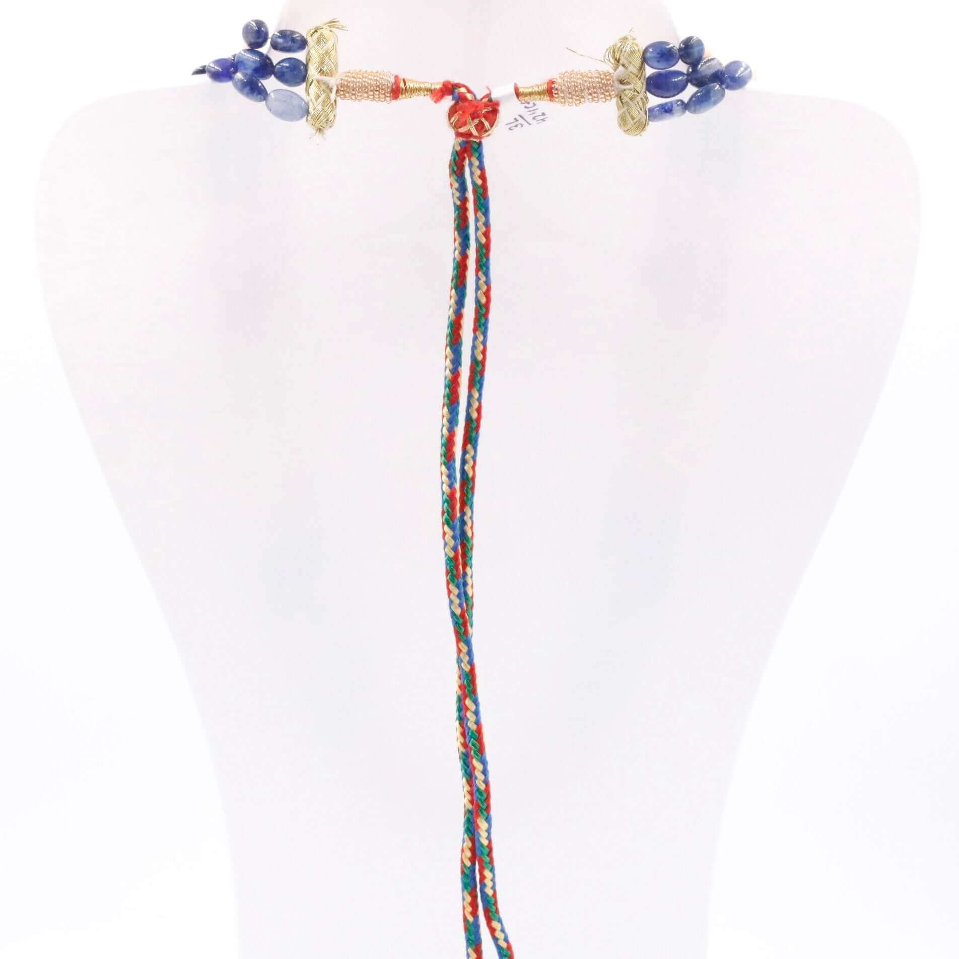 Multi Gemstone Necklace Sapphire Ruby & Emerald With Freshwater Pearls - Taj Mahal Gems