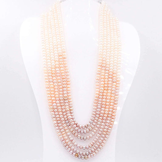 Multi Shaded Freshwater Pearl Beaded Necklace - Taj Mahal Gems