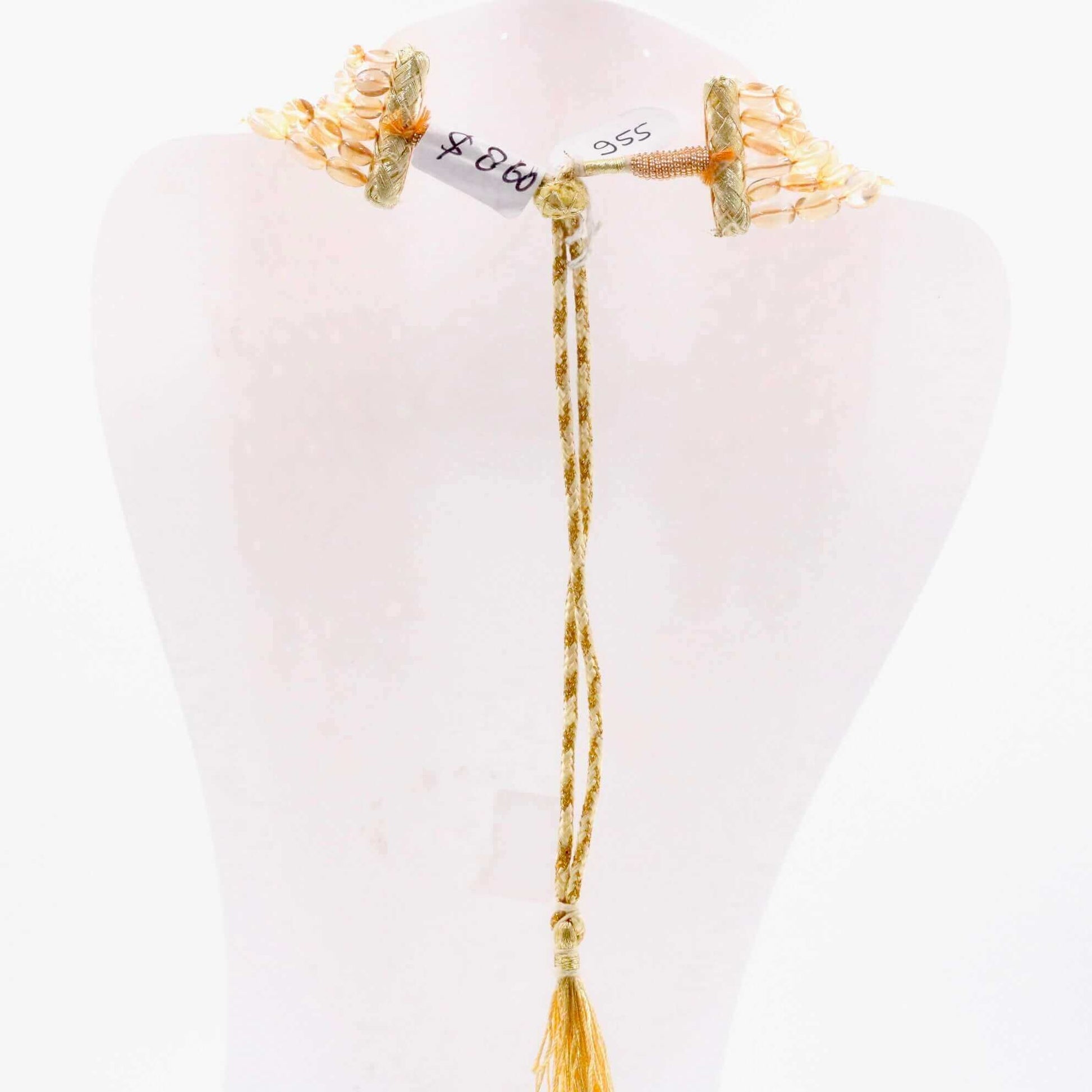 Multi - Strand Citrine Beaded Necklace - Taj Mahal Gems