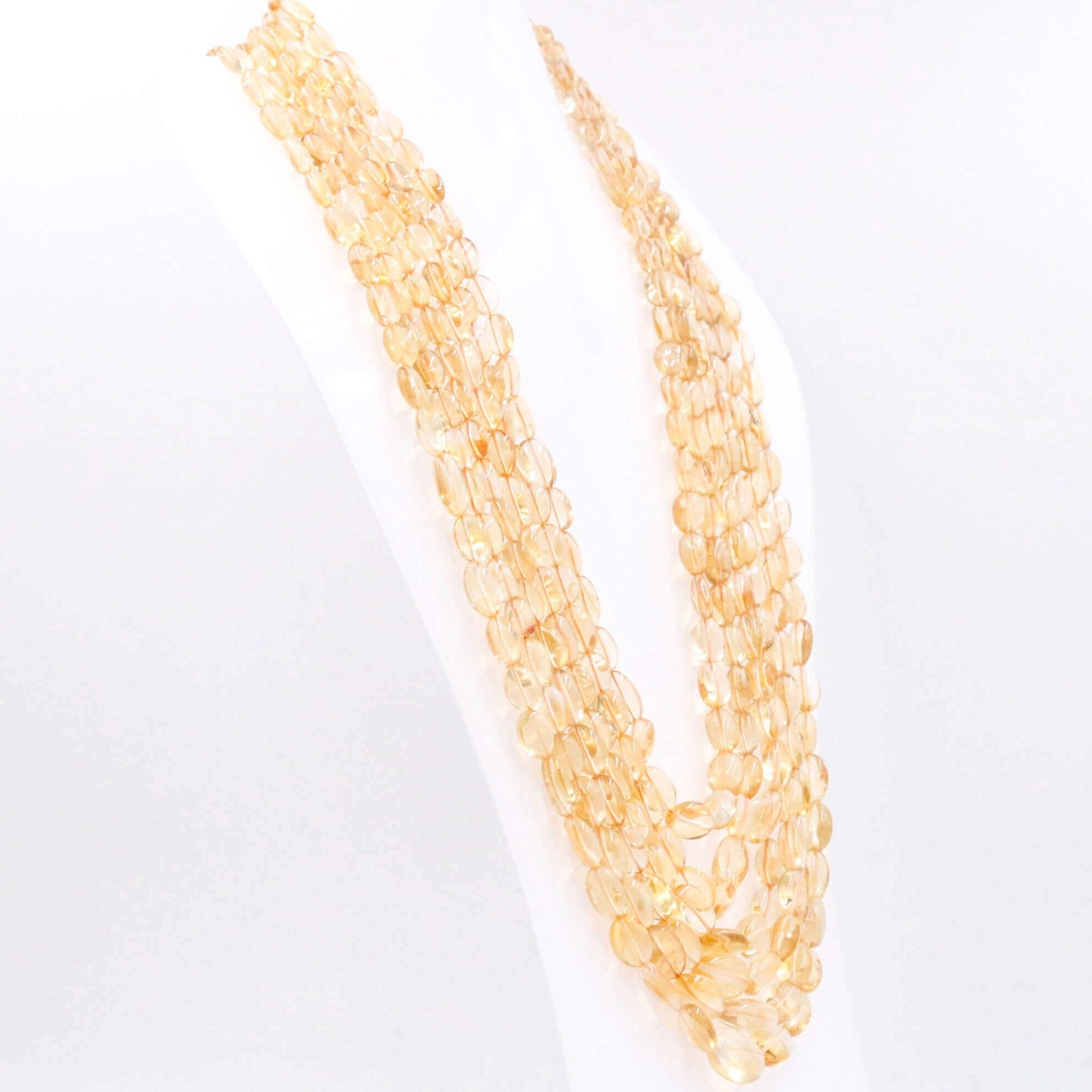 Multi - Strand Citrine Beaded Necklace - Taj Mahal Gems